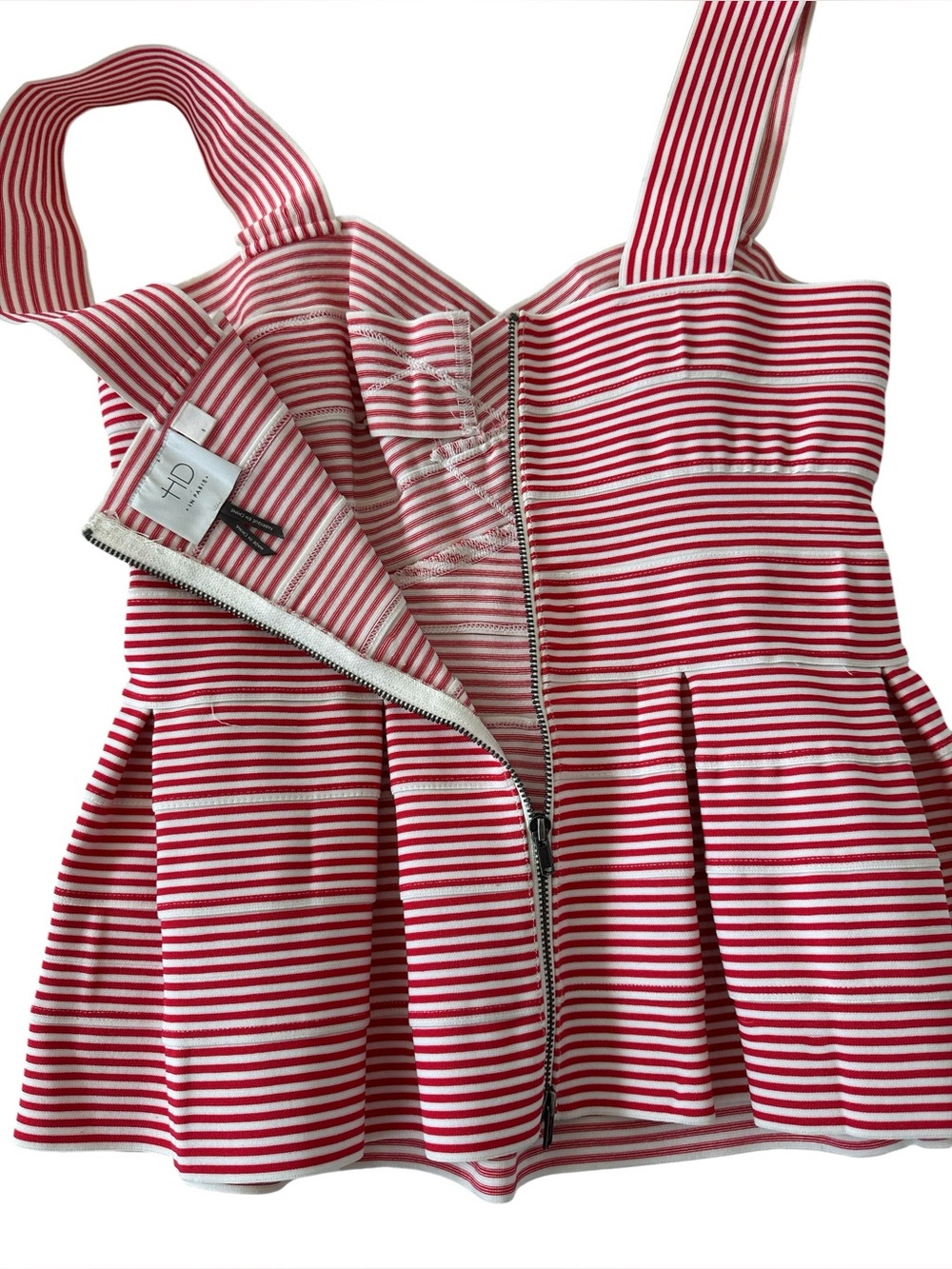 Anthropologie HD in Paris Striped Peplum Top - Picture 7 of 9
